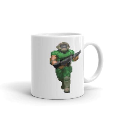 Doom White glossy mug