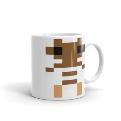 Boulderdash White glossy mug