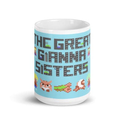 The Great Gianna Sisters White glossy mug