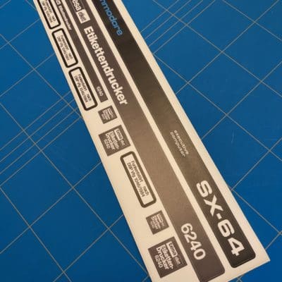 Commodore SX64 replacement sticker