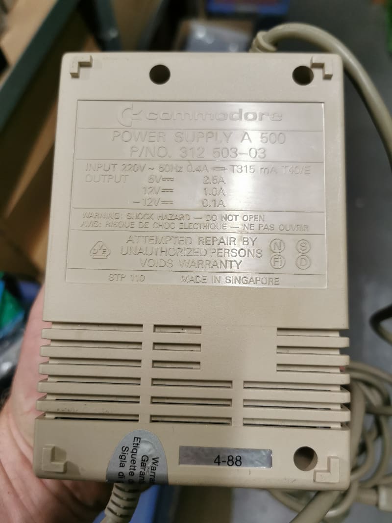 Original Commodore Amiga 500 (light weight) Power Supply Unit