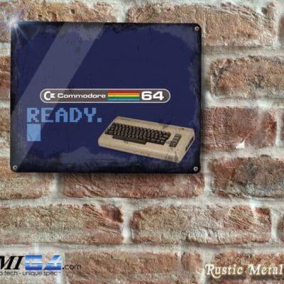 Rustic Commodore 64 with READY PROMPT - Plaque - Metal Sign