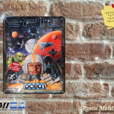 Rustic Retro Amiga Gaming EPIC Game Box - Metal Sign