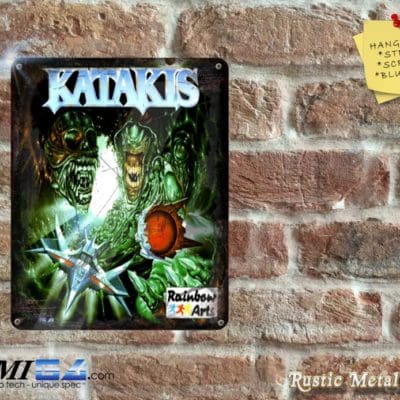 Vintage Looking KATAKIS Amiga game Artwork - Metal Sign