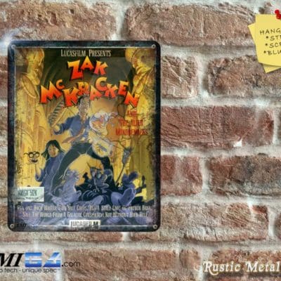 Old Skool ZAK McKRACKEN Amiga Game Artwork - Metal Sign