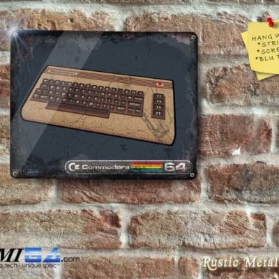 Commodore 64  Pixelated - Old and Vintage Looking - Metal Sign