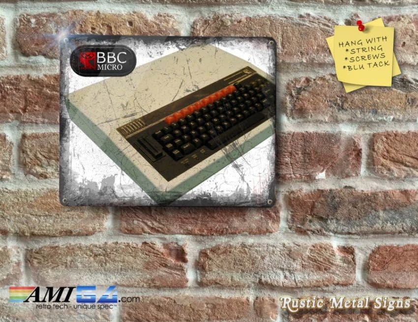 Rustic of BBC MICRO Logo & BBC Computer - Metal Sign