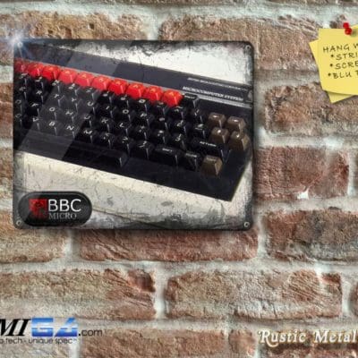 Vintage Reproduction BBC MICRO Logo & Computer - Metal Sign