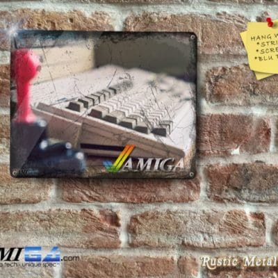 AMIGA 1200 with joystick. Repro Rustic - Metal Sign