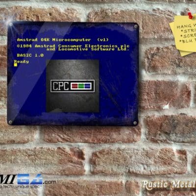 Rustic vintage looking AMSTRAD CPC Screen with Logo - Metal Sign