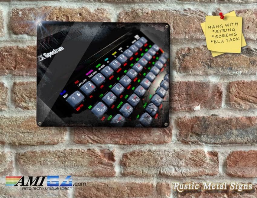 Close-Up of Sinclair ZX Spectrum Close-Up Rustic - Metal Sign