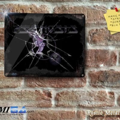 Eye-Catching Psygnosis Logo through Smashed Glass - Amiga Inspired - Metal Sign