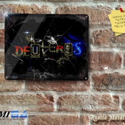 DEUTEROS - Rustic Inspired by Amiga Game - Metal Sign
