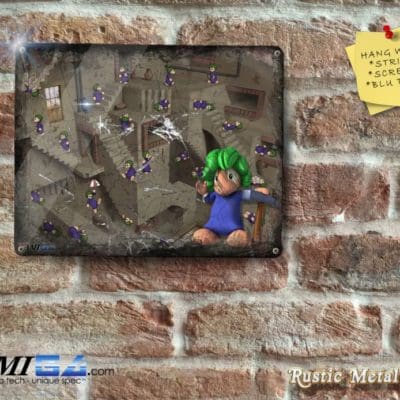 Escher Rustic based on the Amiga Game LEMMINGS - Metal Sign