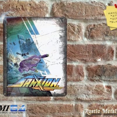 Sanxion Box Artwork from the Original Commodore 64 Game - Metal Sign