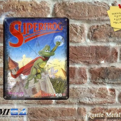 Superfrog Box Artwork from the Original Amiga Game - Metal Sign