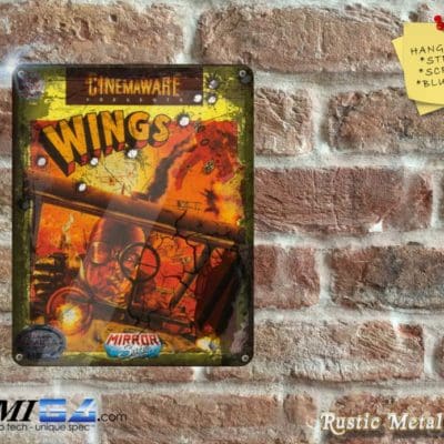 Wings Box Artwork from the Original Amiga Game - Metal Sign