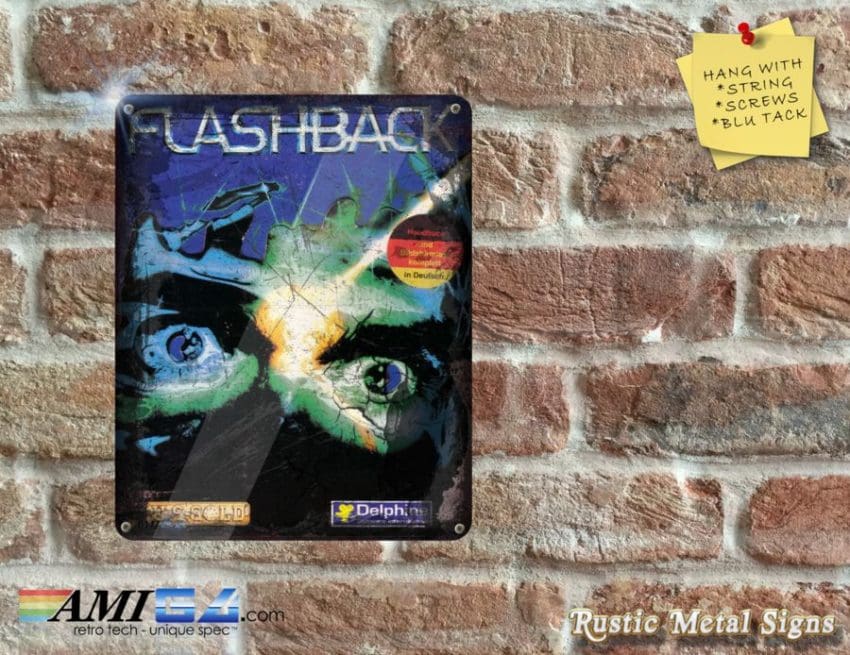 Flashback Box Artwork from the Original Game - Metal Sign