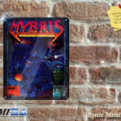Hybris Box Artwork from the Original Amiga Game - Metal Sign