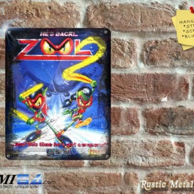 Zool 2 Box Artwork from the Original Amiga Game - Metal Sign