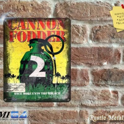 Cannon Fodder 2 Box Artwork from the Original Amiga Game - Metal Sign