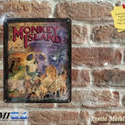 The Secret of MONKEY ISLAND Box Artwork from the Original Amiga Game - Metal Sign