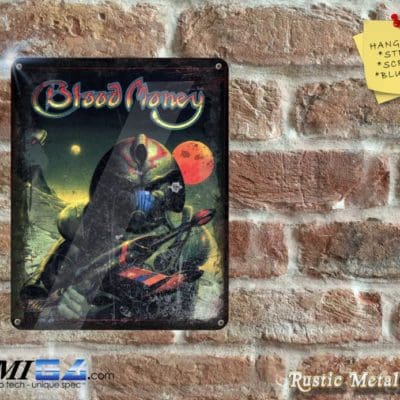 Blood Money Box Artwork from the Original Amiga Game - Metal Sign