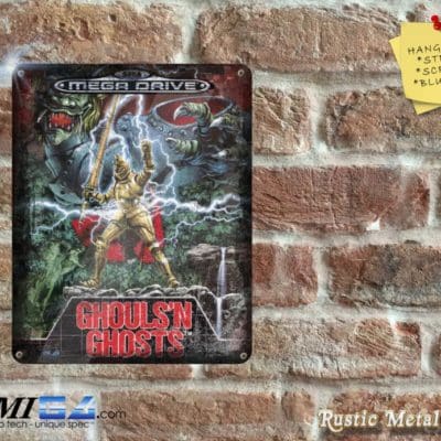 GHOULS'N GHOSTS Box Artwork from the Original Sega Video Game - Metal Sign