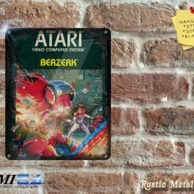 Berzerk Box Artwork from the Original ATARI 2600 Game - Metal Sign