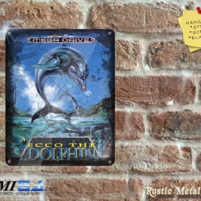 ECCO The Dolphin Box Artwork from the Original Sega Video Game - Metal Sign
