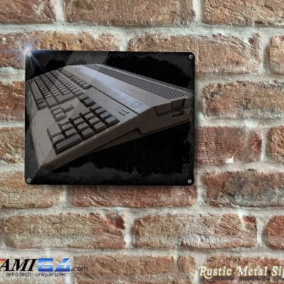 Dark Amiga 500 Rustic Reproduction - Metal Sign