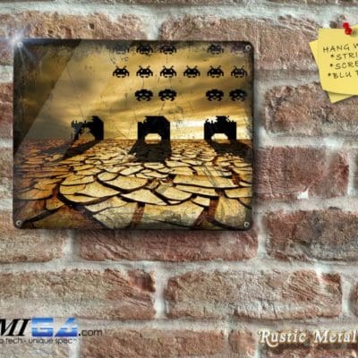 Stylish Space Invaders Desert Sceen - Metal Sign