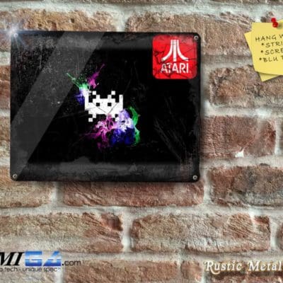 Space Invaders Art -  Atari Inspired gaming - Metal Sign
