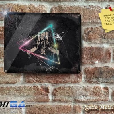 Atari Logo with Glowing Triangle - Retro Gaming - Metal Sign