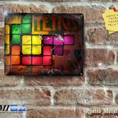 Tetris Inspired - Retro Games Plaque - Metal Sign
