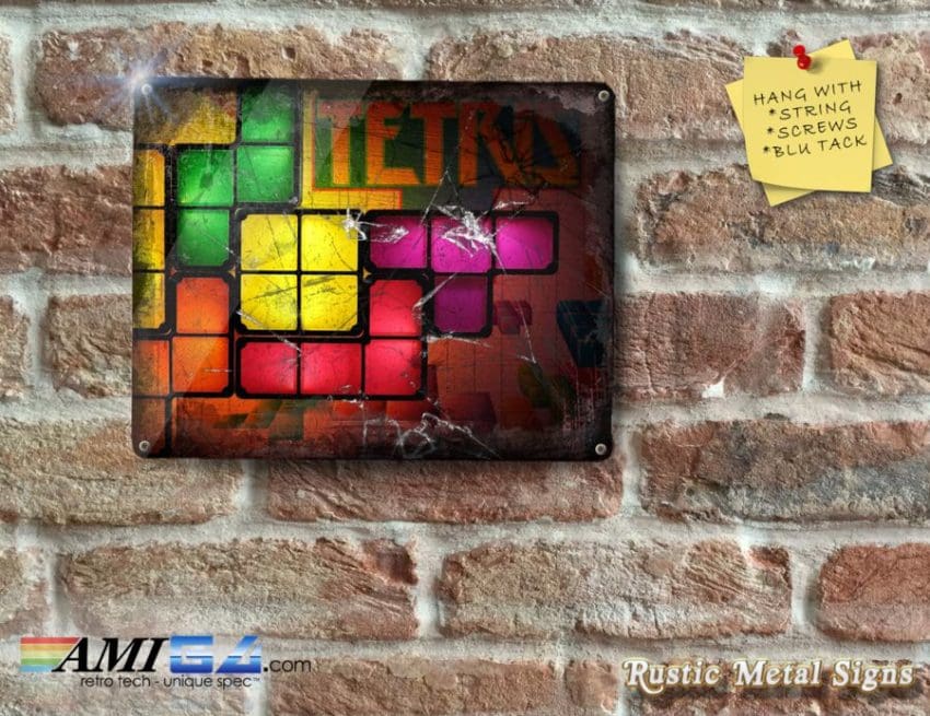 Tetris Inspired - Retro Games Plaque - Metal Sign