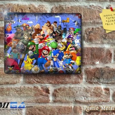Video Game Characters - 40 years of Gaming - Metal Sign