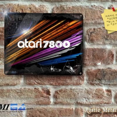 Atari 7800 logo with Colourful Background - Metal Sign