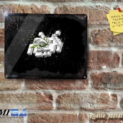 Space Invaders with Alien Ripping Out. - Metal Sign