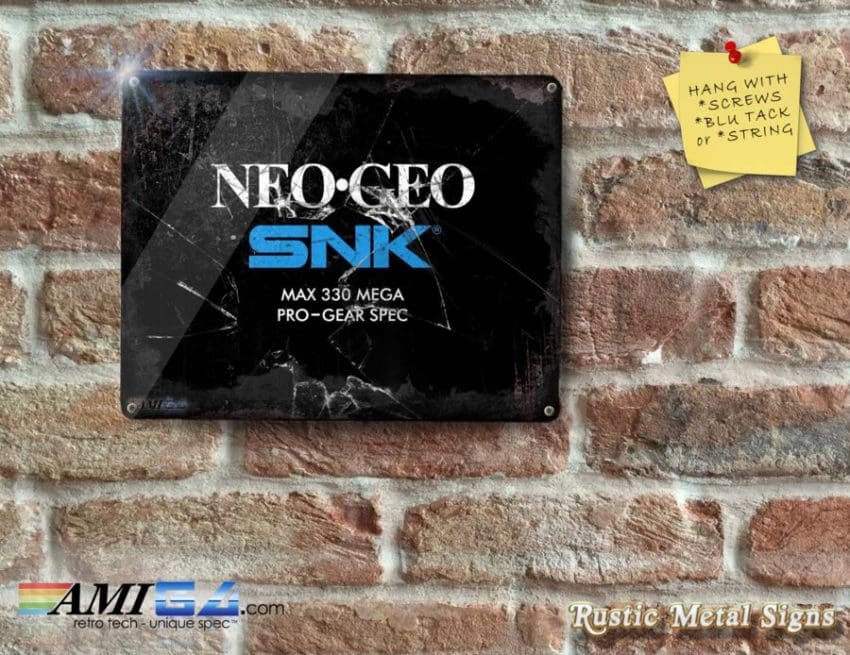 NEO-GEO branding - SNK  Rustic Looking - Metal Sign