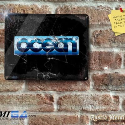 OCEAN Video Games Logo Printed on Rustic - Metal Sign