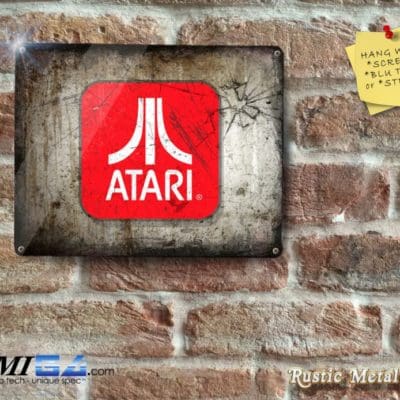 Atari Logo - Rustic - Eyecatching Finish - Metal Sign