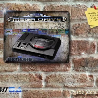 Sega Mega Drive Genesis - Rustic - Eyecatching Finish - Metal Sign