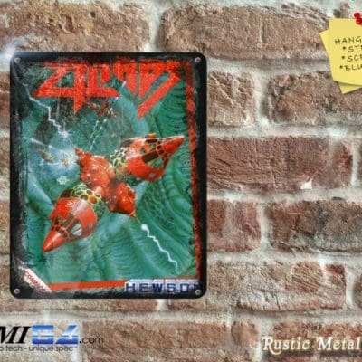 Zynaps - Amiga/C64 Video Game Artwork on Rustic - Metal Sign