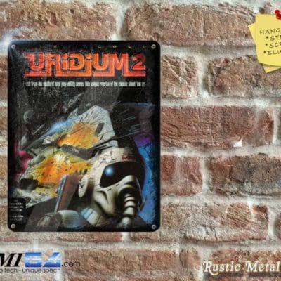 Uridium 2 - Amiga Video Game Artwork on Rustic - Metal Sign