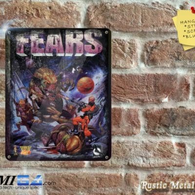 Fears Rare Edition - Amiga Video Game Artwork on Rustic - Metal Sign