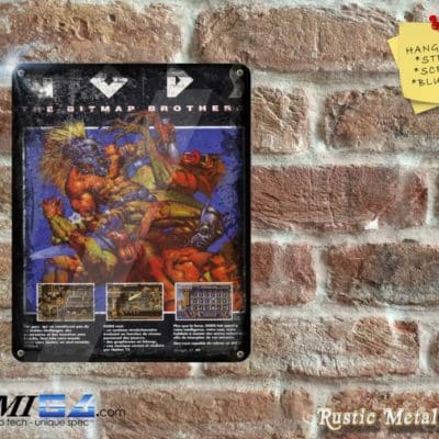 Gods Advert - Amiga Video Game Artwork on Rustic - Metal Sign