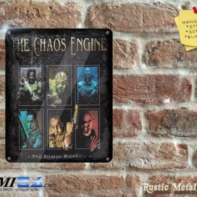 The Chaos Engine - Amiga Video Game Artwork on Rustic - Metal Sign