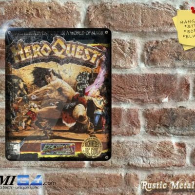 Hero Quest Archimedes BBC 3000 - Video Game Artwork on Rustic - Metal Sign