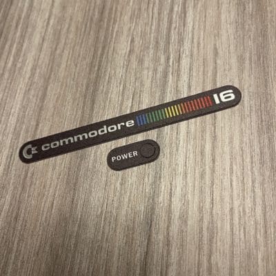 Commodore 16 badges various - 0,5mm thick